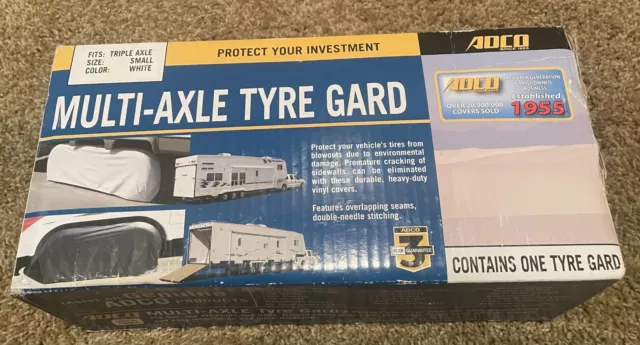 ADCO 3983 White Small Triple Axle Tyre Gard Wheel Cover 27"-29" Tire Diameter