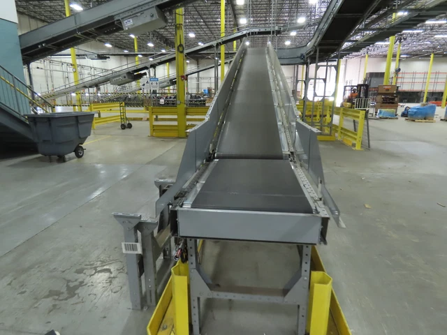 Automotion 30x 30' Slider Bed Incline Conveyor 24 Belt 2HP Center Drive 150FPM