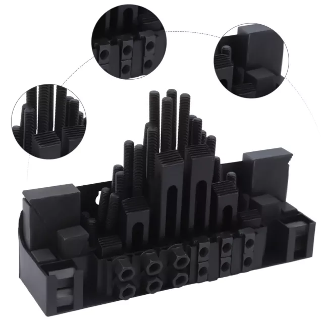 Clamping Bolt Kit 58Pcs fit Metal Milling Machine T-Slots Step Block Clamping