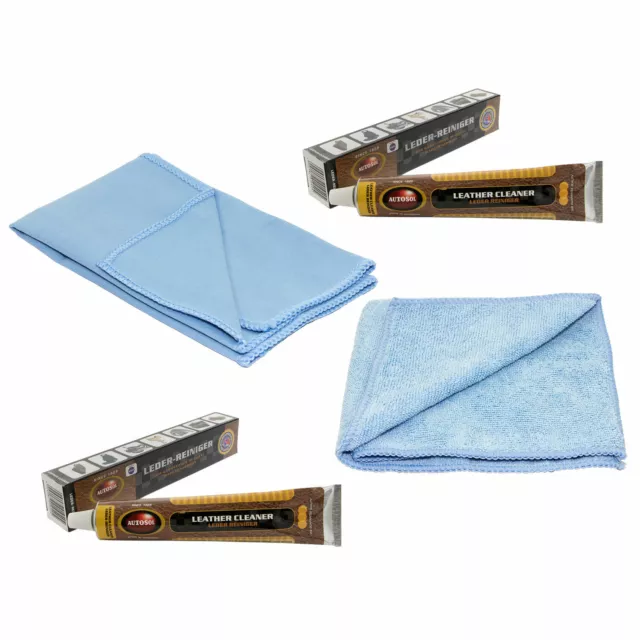 Pelle Pulizia Autosol 01 001040 2x 75 ML Tubo Incl. Panno Microfibra +