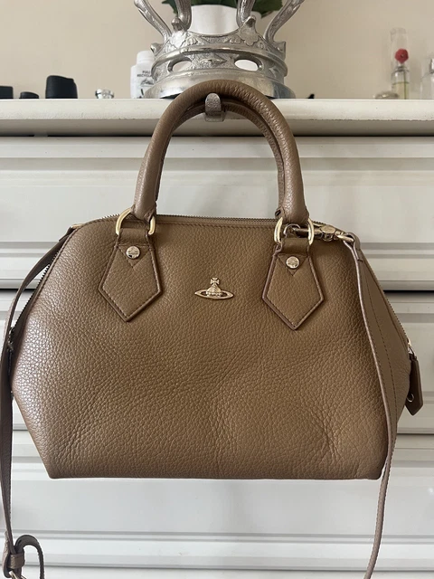 VIVIENNE WESTWOOD BALMORAL Leather Shopper Tote Bag Strap Grey With Gold Orb 120.00 PicClick UK