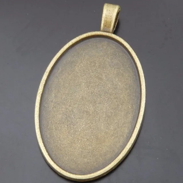 10 Stk Antike Bronze Legierung Oval Tablett Rahmen Anhänger Charme Crafts 50522