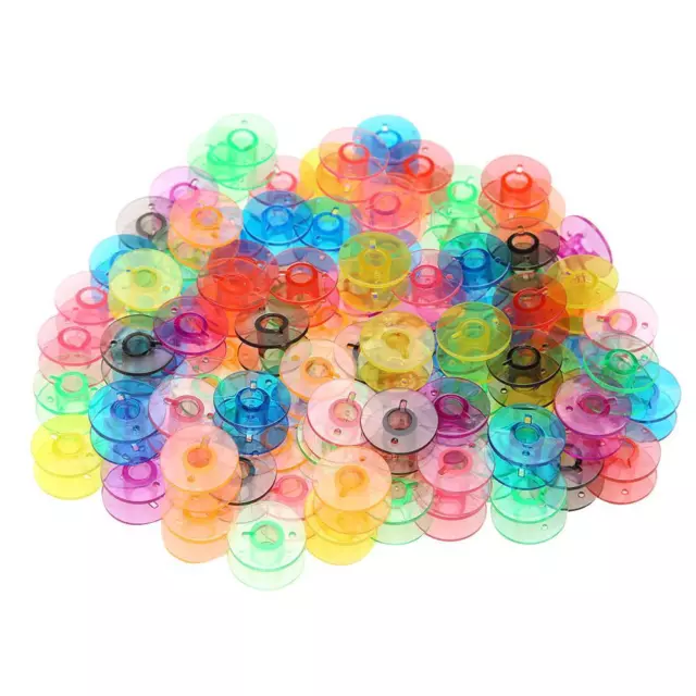 100pcs Universal Plastic Empty Bobbins Spool for Sewing Machine 2