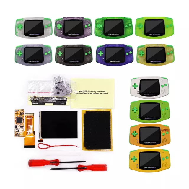 Für GameBoy Advance GBA IPS V2 Backlight Display Kit&Pre-cut Shell Green Button