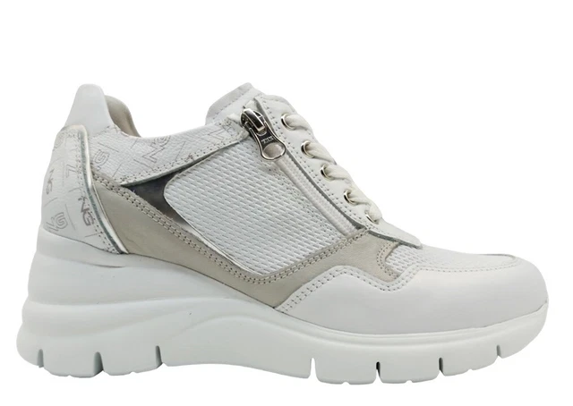 Chaussures pour Femmes Nero Giardini E306460D Baskets Casual Compensé Cuir Italy