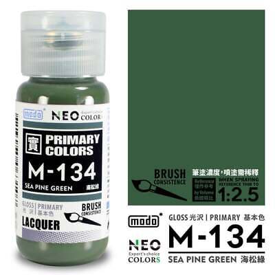 Pintura de laca de colores primarios modo NEO M-134 verde pino marino (30 ml) para kit modelo