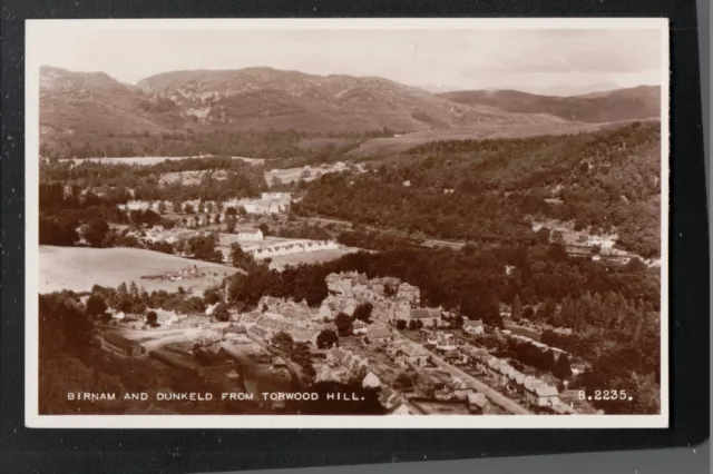 Birnam And  Dunkeld From Torwood Hill 1940's ? RP Postcard ~ Perthshire