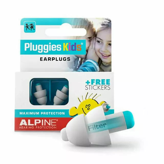 Alpine Pluggies Kids Earplugs Reusable + Free Stickers
