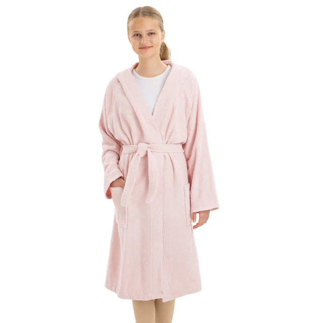 Peignoir bain enfant robe sortie de bain coton avec capuche poches et ceinture