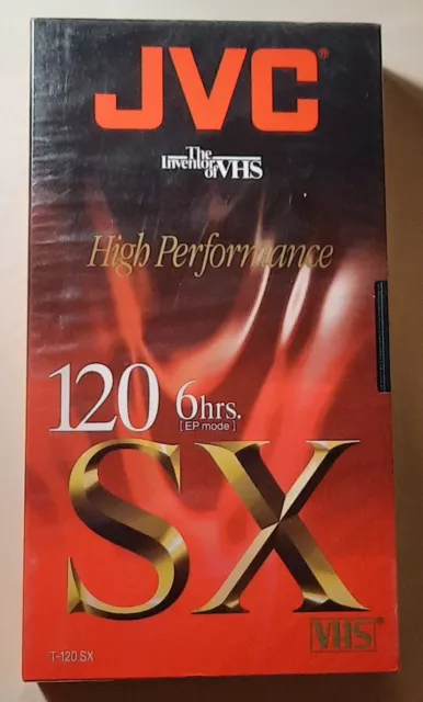 JVC SX 120 High Performance Blank VHS Video Cassette Tape (New and Sealed)