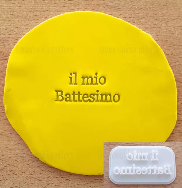 Timbro Il Mio Battesimo Embossing Impronta Cake Design Formina Cookie Cutter 7x4