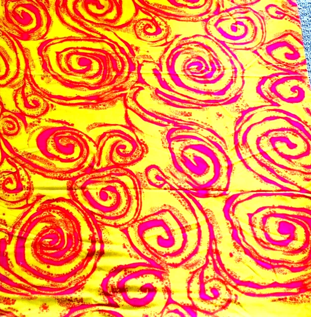 VINTAGE 60S 70S Groovy NEON Psychedelic Retro MOD Pop Art Fabric