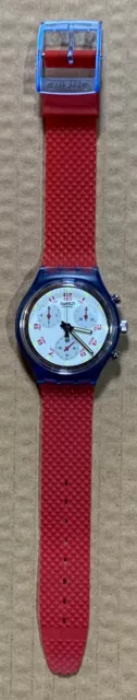 Swatch JFK SCN103 Nuovo con Etichette Cinturino Morbido, Crono e Ora Funzionanti