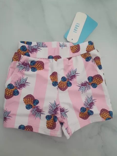 Pantaloncini da bagno ananas pantaloni bambino 9-12 mesi figlio rosa a righe tropicali