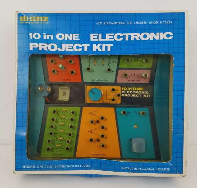 Vintage 1987 Edu Science 10 in One Electronic Project Kit