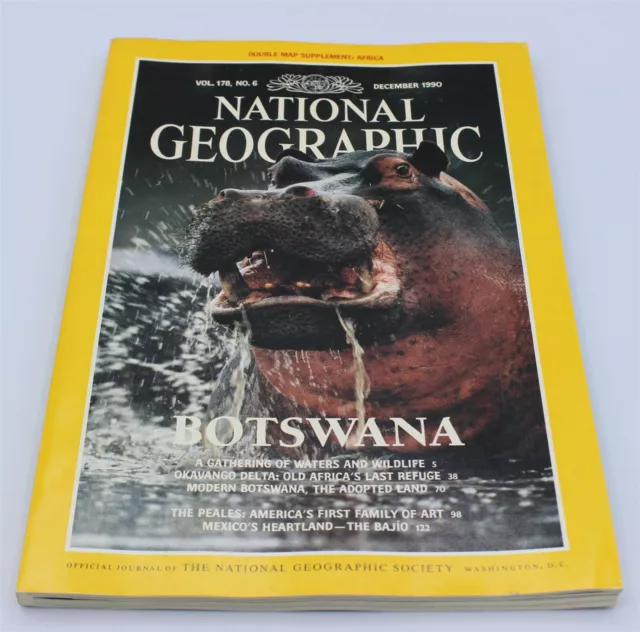 National Geographic Magazine W/Map - Botswana - Vol 178 No 6 - December 1990