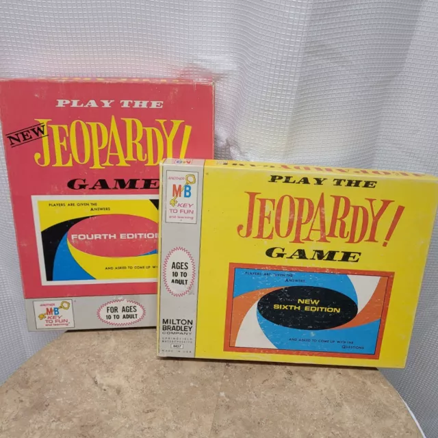 Vintage Jeopardy Board Games 4th & 6th Edition by Milton Bradley Both Complete