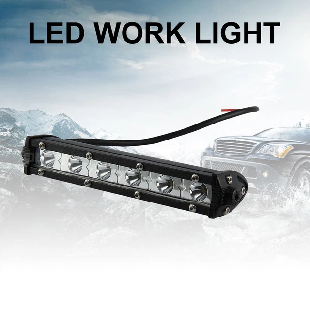 7 inch Slim Waterproof 18W LED Work Light Bar for Car Jeep Truck SUV ATV Offroad