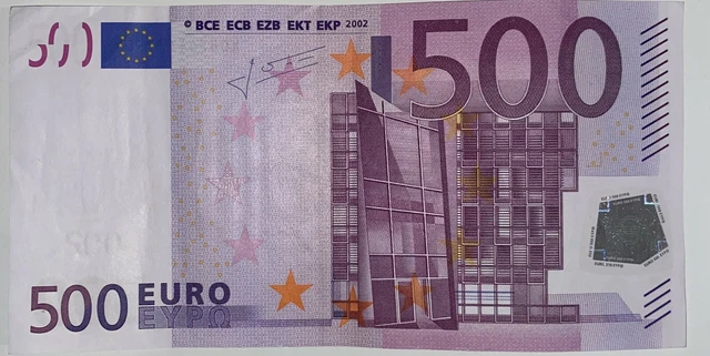 500€ Euro Banknote | 2002 X | Circulated | Singed: Jean-Claude Trichet | R017E4 500€ Euro Banknote | 2002 X | Circulated | Singed: Jean-Claude Trichet | R017E4