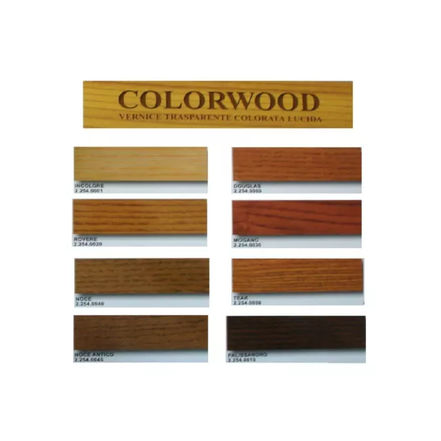 Colorwood Vernice per legno pronta 0,75 l trasparente colorato interno esterno