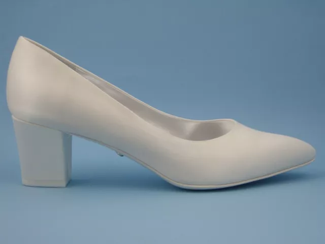 Scarpe da Sposa 39 Raso Seta Bianco Avorio Tacco Medio Basso 5 cm Made in Italy