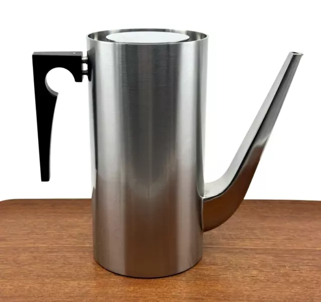 Vintage ARNE JACOBSEN Stelton DENMARK Stainless CYLINDA Line COFFEE Pot 8" MCM