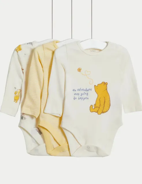 EX M&S 3pk Pure Cotton Baby Bodysuits  Sleepsuit Boys Girls Baby Starter Set 2