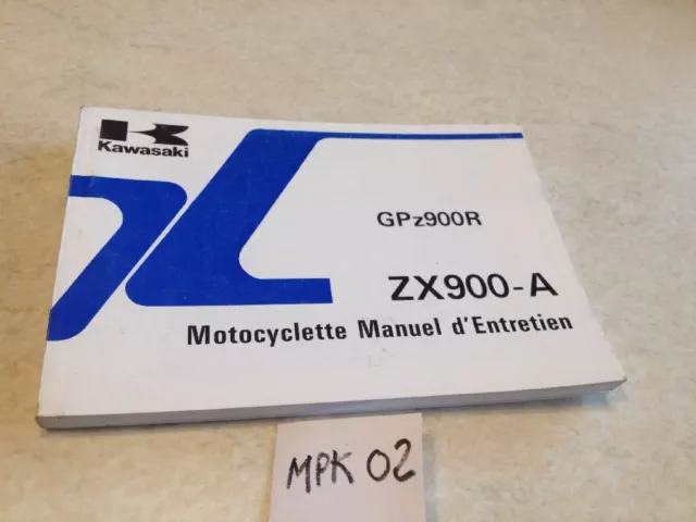Manuel propriétaire Kawasaki GPZ900R ZX900 ZX  A GPZ 900 R owner's manual