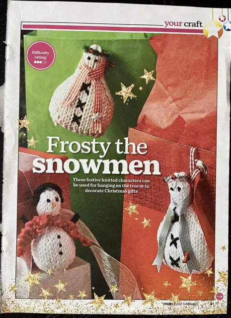 Frosty The Snowman Knitting Pattern **from a magazine**