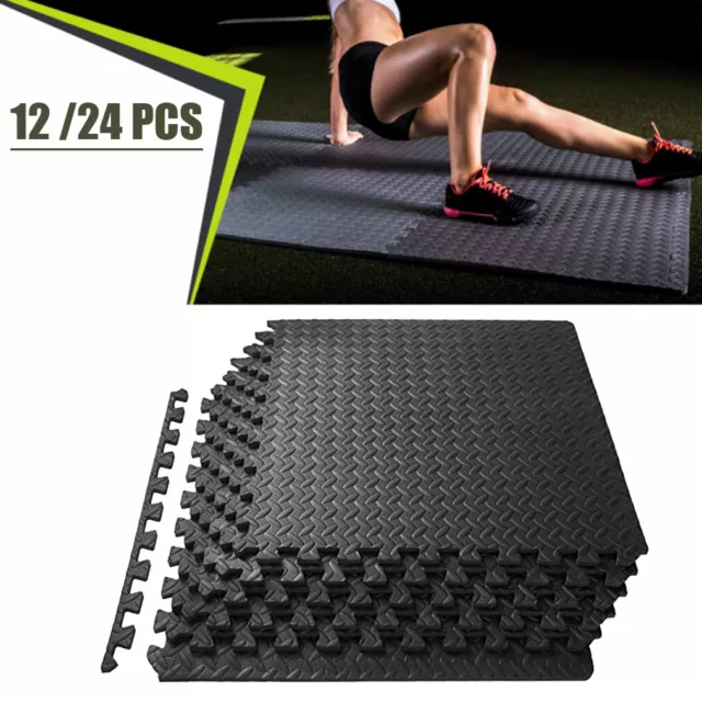 12X Anti Fatigue EVA Foam Floor Mat Interlocking Tile Gym Equipment Exercise Mat