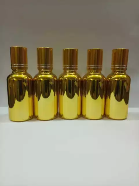 50ML Travel Gold Roller Refillable Essential Oil Roll-on Perfume Bottle