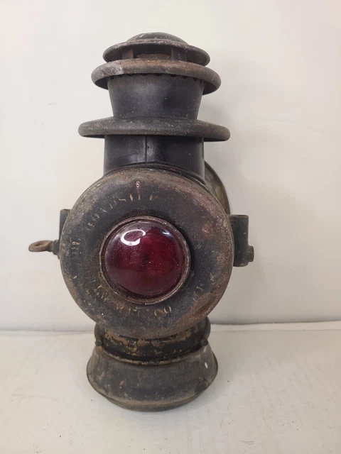 C T Ham driving lamp kerosene light automobile or railroad usa antique lantern