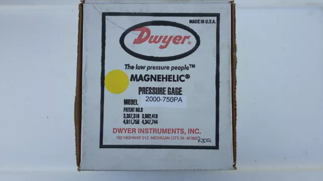 Dwyer Magnehelic Gage Differential Metric Pressure Gauge 2000-750Pa ((New))