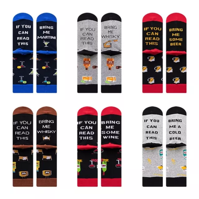 Novelty Funny Saying Crew Socks If You Can Read This Martini Whisky Stockings