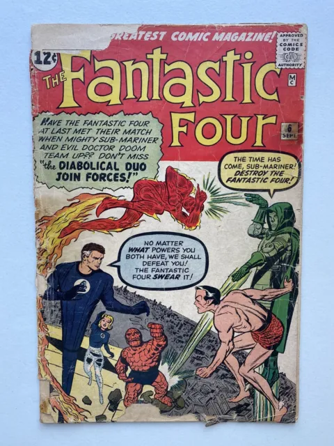 Fantastic Four #6 (1962) 2Nd App Sub-Mariner And Doctor Doom! Marvel
