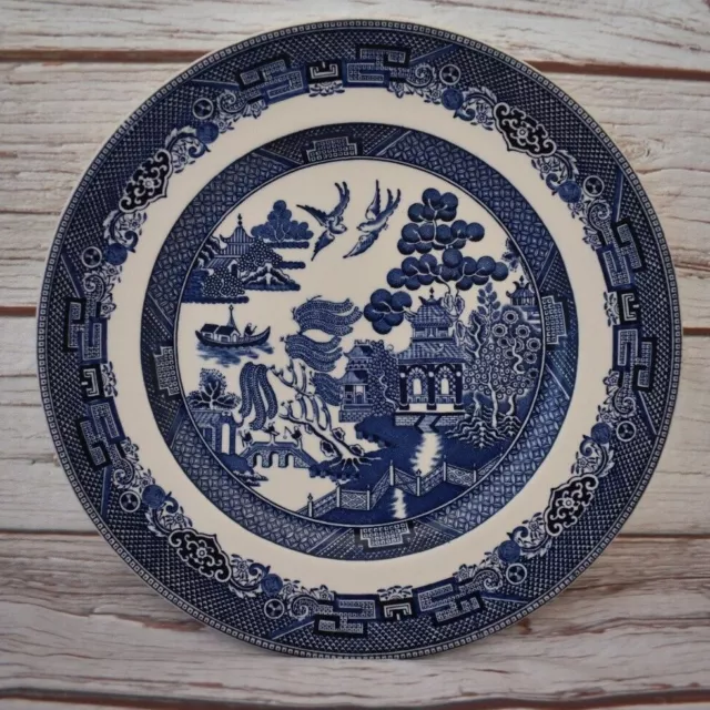 Johnson Bros England Blue Willow Pattern Ironstone Dinner Plate Vintage