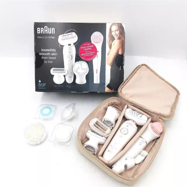 Braun Silk-epil 9 Flex Epilierer Set Haarentferner Gesichtsepilierer Reinigung