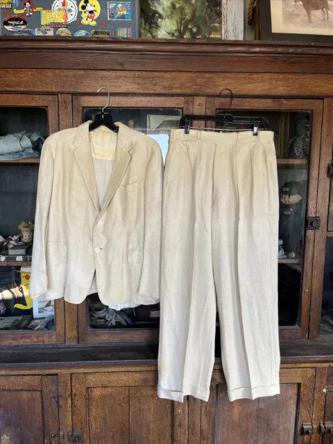 Vintage 1930’s Linen Suit Sportswear Jacket Pants