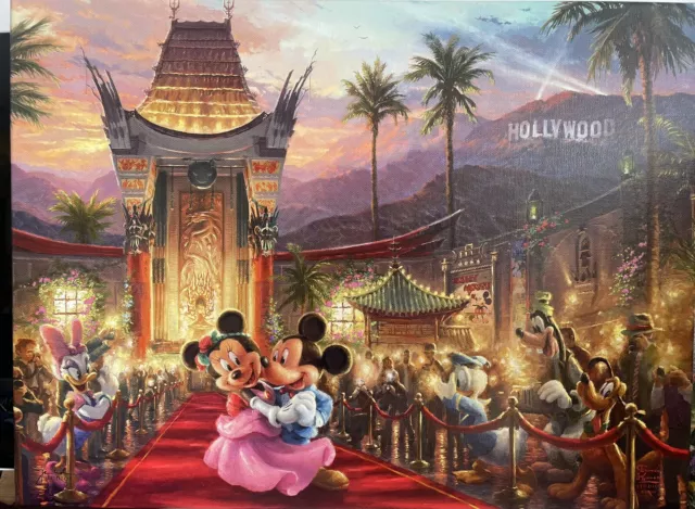 18x 24 Thomas Kinkade Mickey & Minnie: Passport Adventure Hollywood