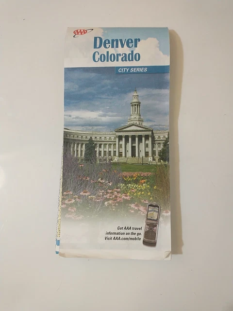 AAA Travel Map DENVER COLORADO 2012 City Series Road Highway 2 Sided Folding Map