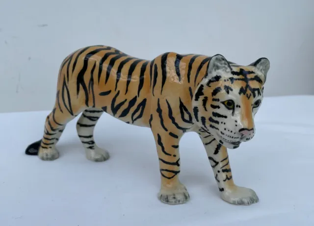 Vintage Collectable John Beswick Ceramic Tiger Figurine Ornament Signed
