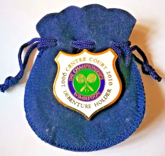 Wimbledon Centre Court Debenture Holder Pin / badge 2006 - 2010 with pouch