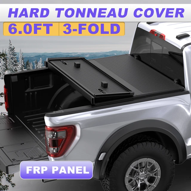 6FT / 6.1FT Hard Truck Bed Tonneau Cover 3Fold For 20052024 Nissan
