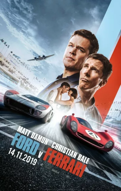 Ford v Ferrari Movie Poster (20x30) - Christian Bale, Matt Damon, Balfe v3