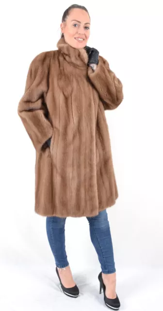 US4888 REAL MINK Fur Jacket Ranch Mink Coat Size Xl - Nerzjacke ...