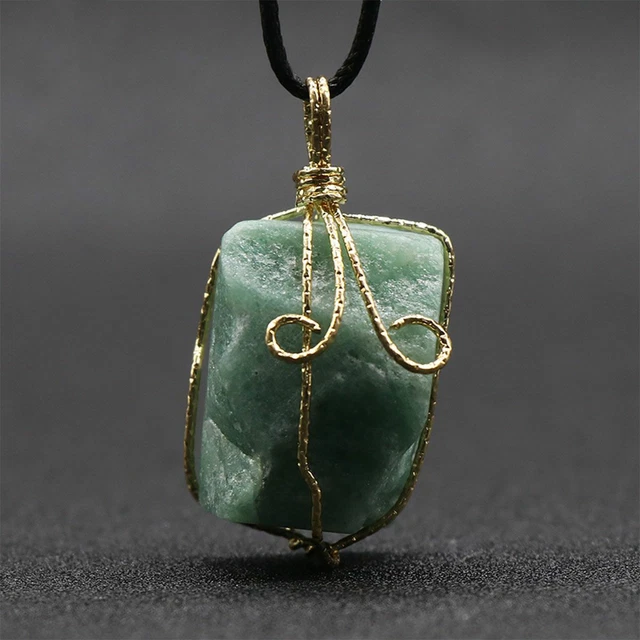 Natural Gemstone Necklace Chakra Stone Pendant Energy Healing Crystal with Chain 7