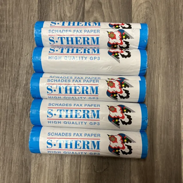 NEW old stock 5 Rolls S.Therm High Quality GP3 Schades Fax Paper for Fax Machine