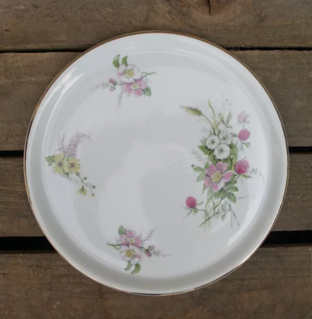 Ancien plat à tarte rond de service en porcelaine Limoges Charles Ahrenfeldt