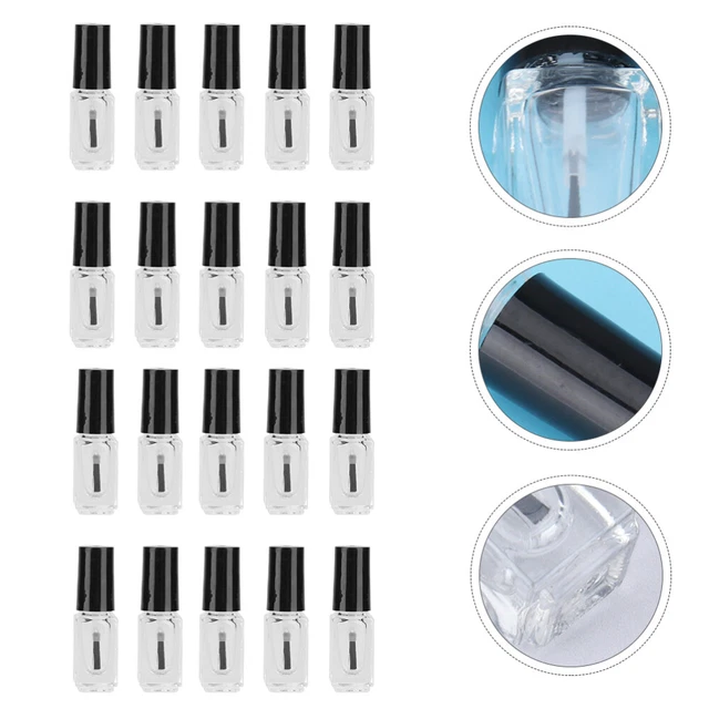 JIHUOO 5 Stück Leere Nagellack Flasche mit Pinsel Nagellackflaschen aus Glas Nagel Glasfläschchen Nagellackfläschen 5ml