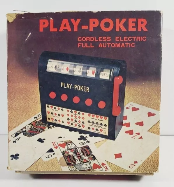 Vintage 1971 Play Poker Cordless Electric Poker Machine Toy In Box Waco Works